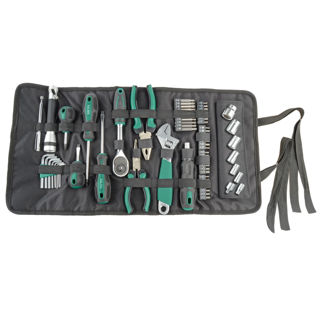 Brüder Mannesmann Bolsa De Rollo De Herramientas De 65 Piezas Verde/Plateado/Negro , Leroy Merlin