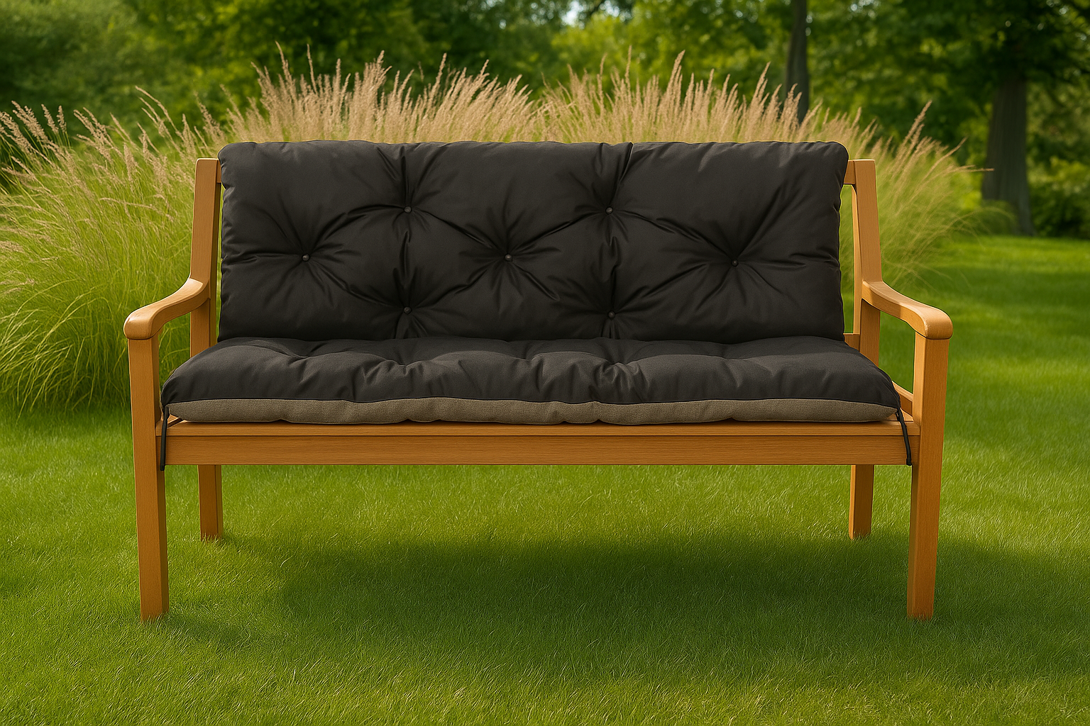 Coussin pour banc de jardin 120x50x40cm, coussin de banc de jardin Noir, coussin de jardin, coussin de banc extérieur, coussin de balançoire - 3