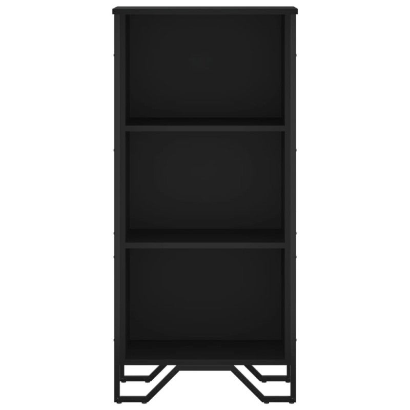 Bibliothèque noir 50x31x106 cm bois d ingénierie - 4