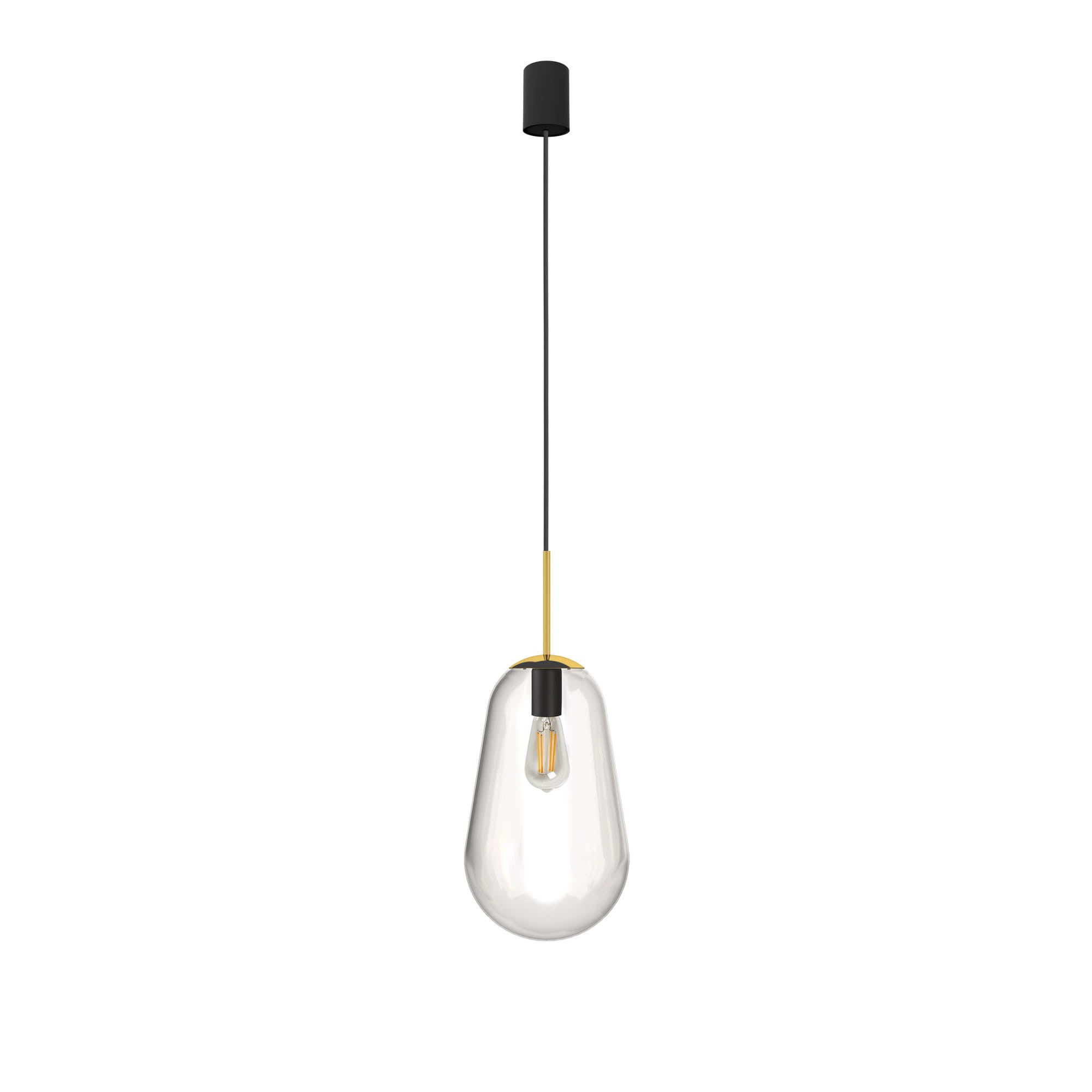 Lampa wisząca Pear czarno-przezroczysta-złota 1xE27x40W wym: 188 x 22 x 22 cm szkło Nowodvorski Lighting