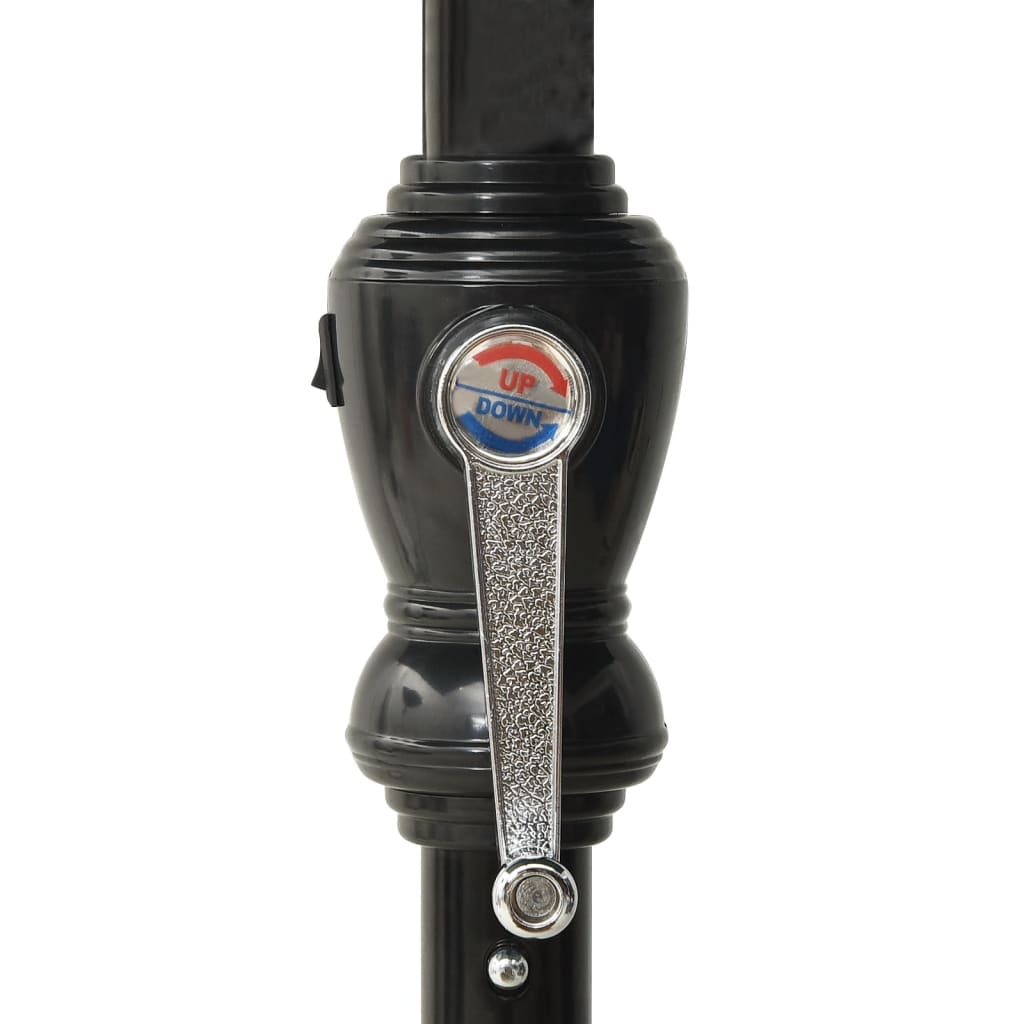 Ombrellone con LED e palo in acciaio 2 x 3 m azzurro 02_0008067 - 7