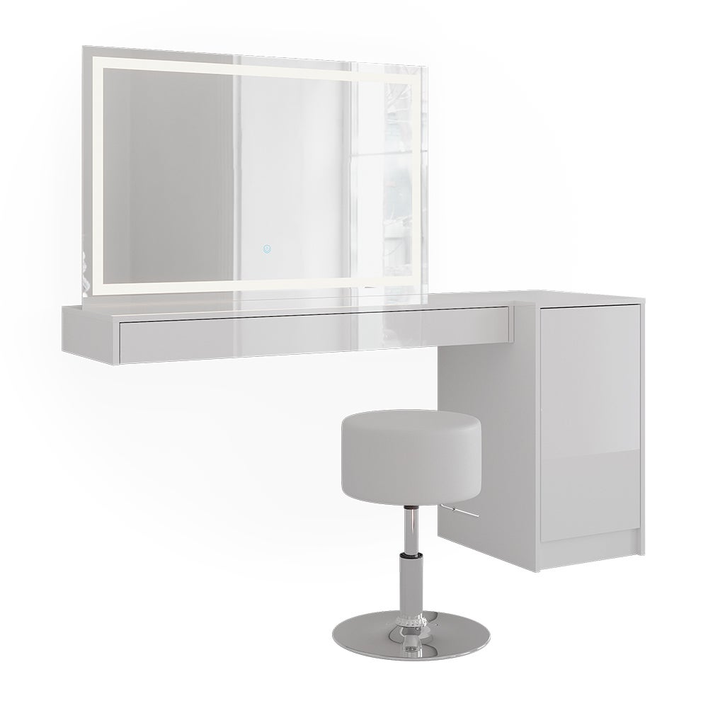 Vicco Stół do toalety Sherry, Biały, 120 cm 4 części