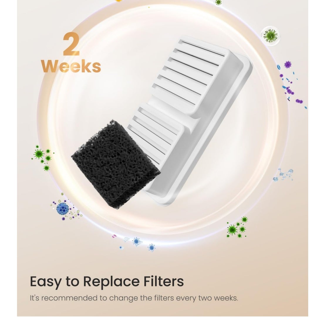 6 filtros de carbón para fuente de agua para gatos, repuesto para bebedero automático, compatible con BALIMO 2.5L - 5