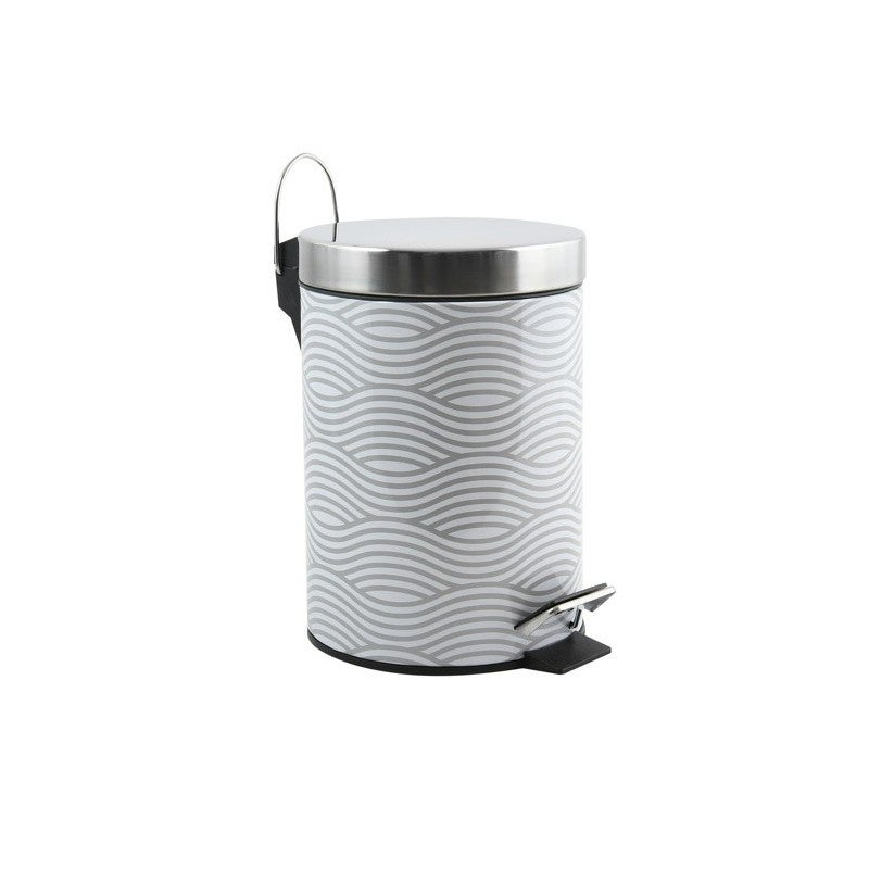 Relaxdays Cestino Da Bagno A Parete 3L - Chiusura Automatica, Secchio Estraibile, Acciaio Nero