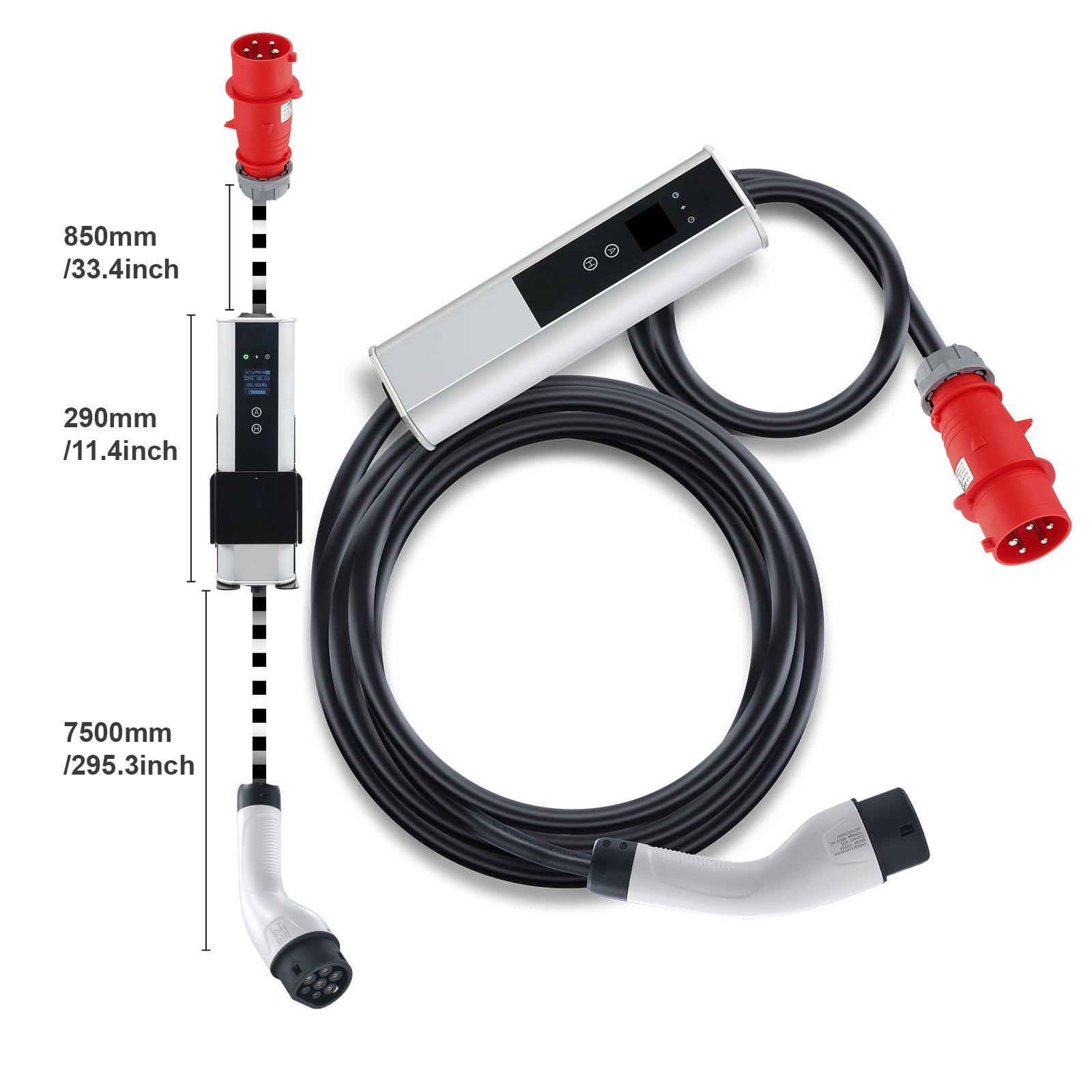 SucceBuy Chargeur portable EV Type 32A 7,36 kW/22 kW avec câble