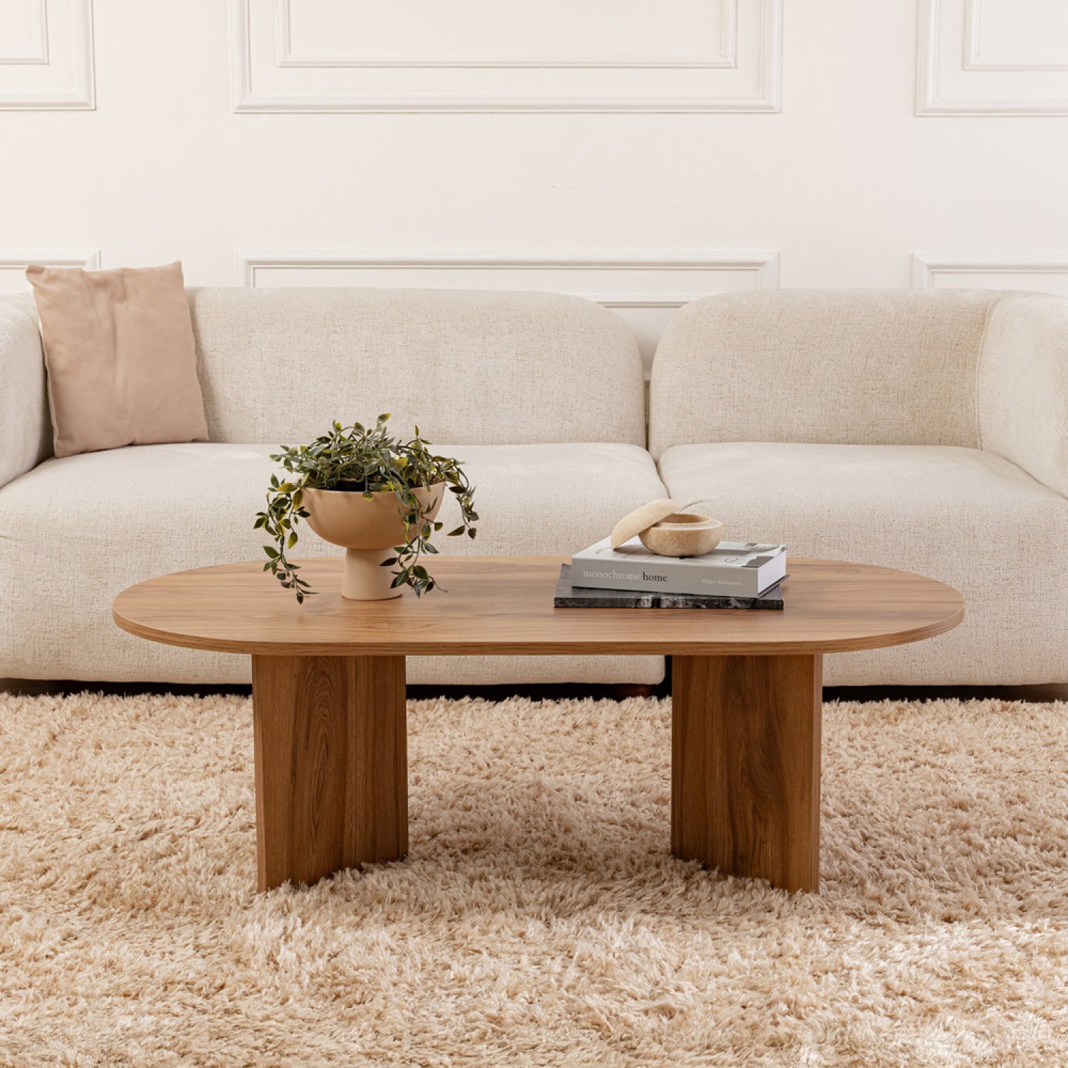 Table basse design ovale bois 120cm RAAV - 3