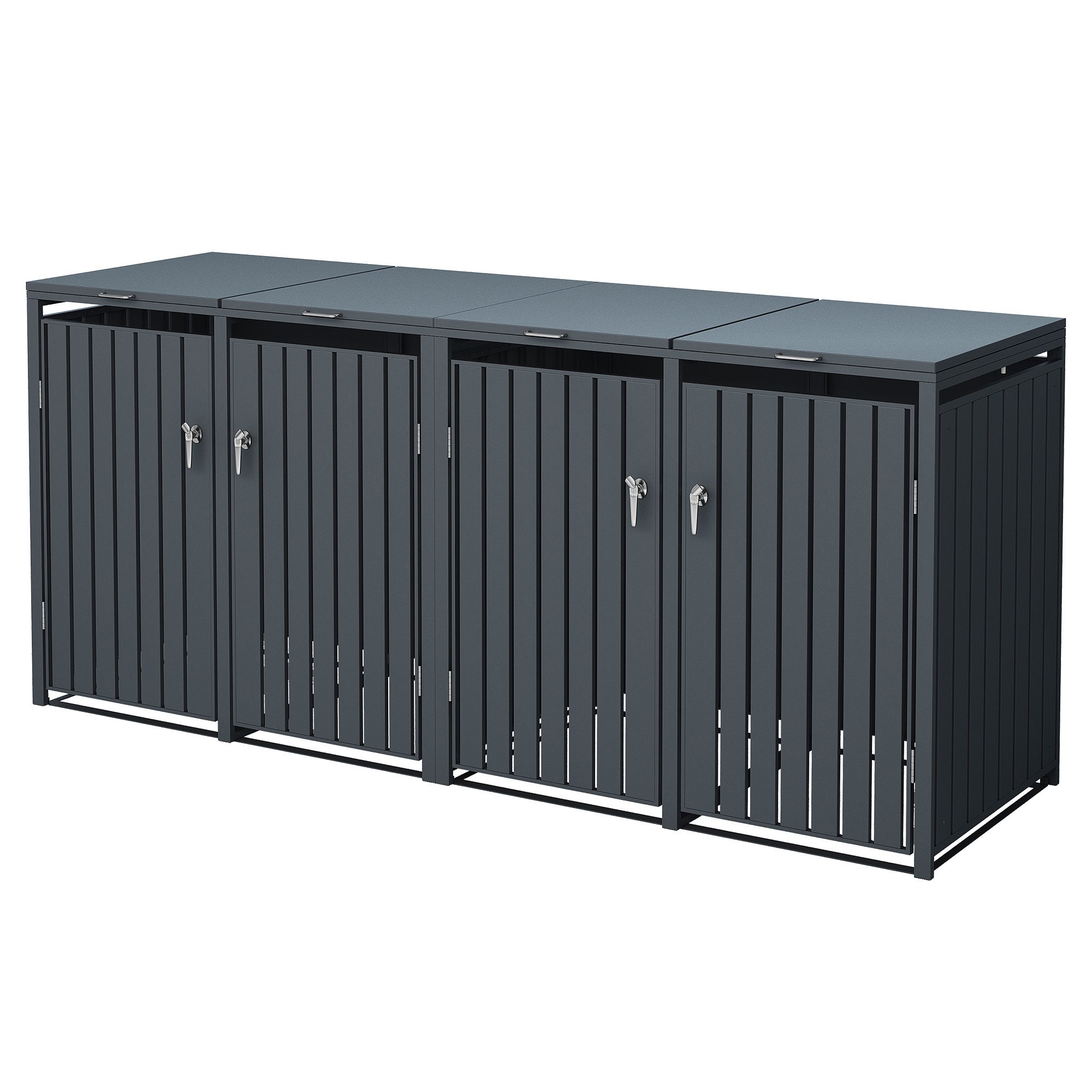 ML-Design pojemnik na śmieci 240L 264x80x116,3 cm stalowy antracytowy wygląd odporny na warunki atmosferyczne uchylna pokrywa do 4 tony