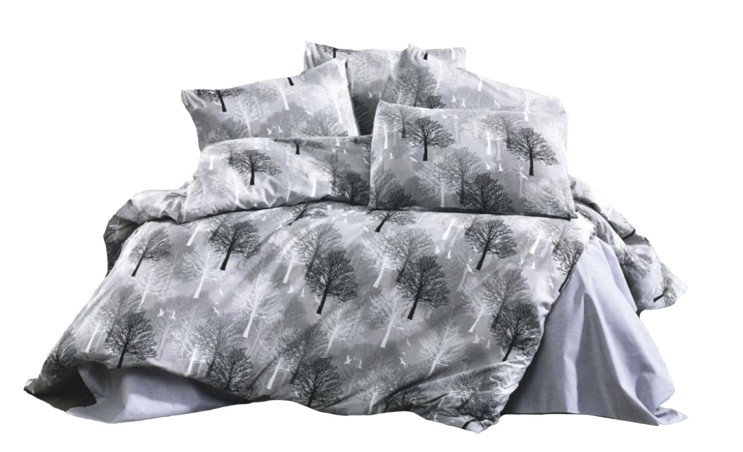 Parure de lit TREE GRIS - 240x260cm | Leroy Merlin