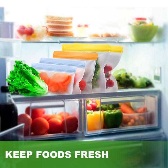 Sacchetti Riutilizzabili Per Alimenti IDEATECH - 20 Pezzi, Senza BPA, Per Congelatore, Pranzo, Snack - Foto 2