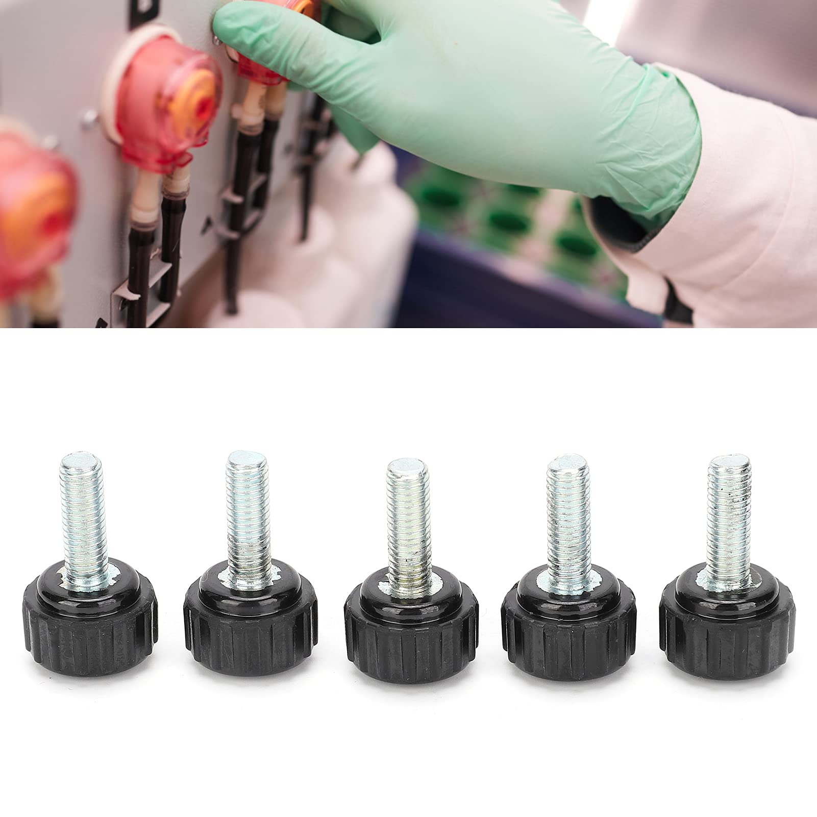 QUARKZMAN 10pcs Réglable Serrage Levier Poignées M8 X 40mm Homme Filetage Fileté Goujon Boulon Boutons Rotatif Vis Verrouillage Rapide Libérer Cliquet Pousser Bouton Poignée, Noir