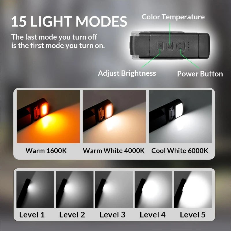 Lampe De Lecture LED 14 Lumières, 5 Couleurs, 4 Niveaux, Sans Lumière Bleue, Rechargeable USB, 150h