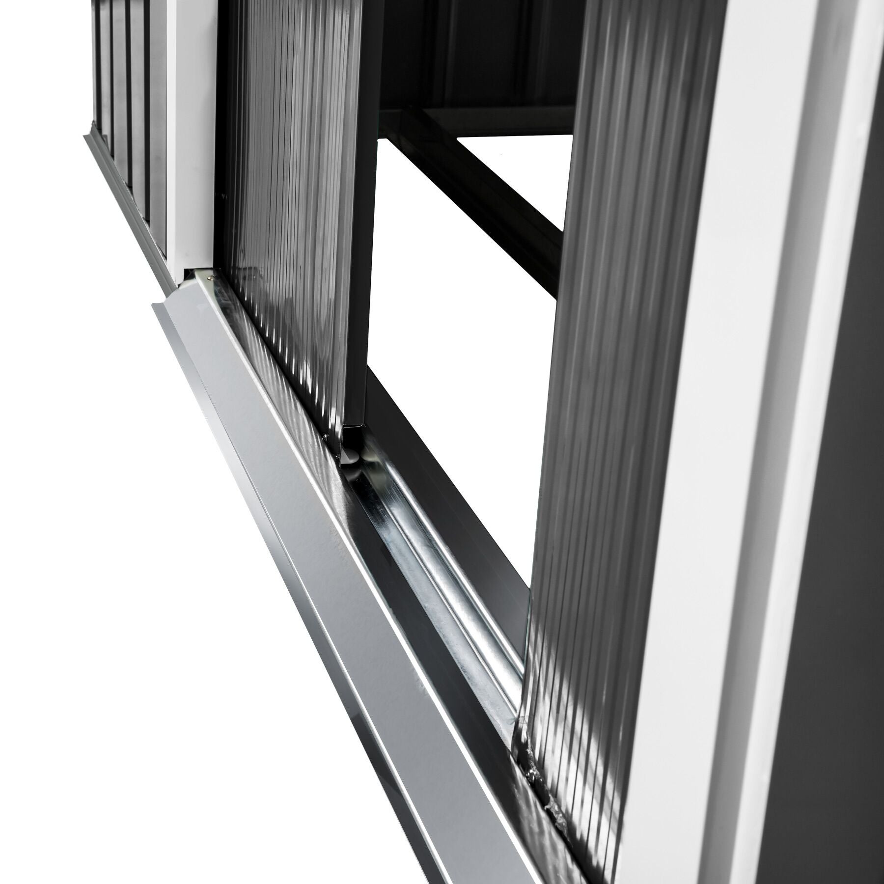 Abri de jardin en acier 2,7 m² toiture 2 pans avec 4 ouvertures de ventilation et porte coulissante TECTAKE - 7
