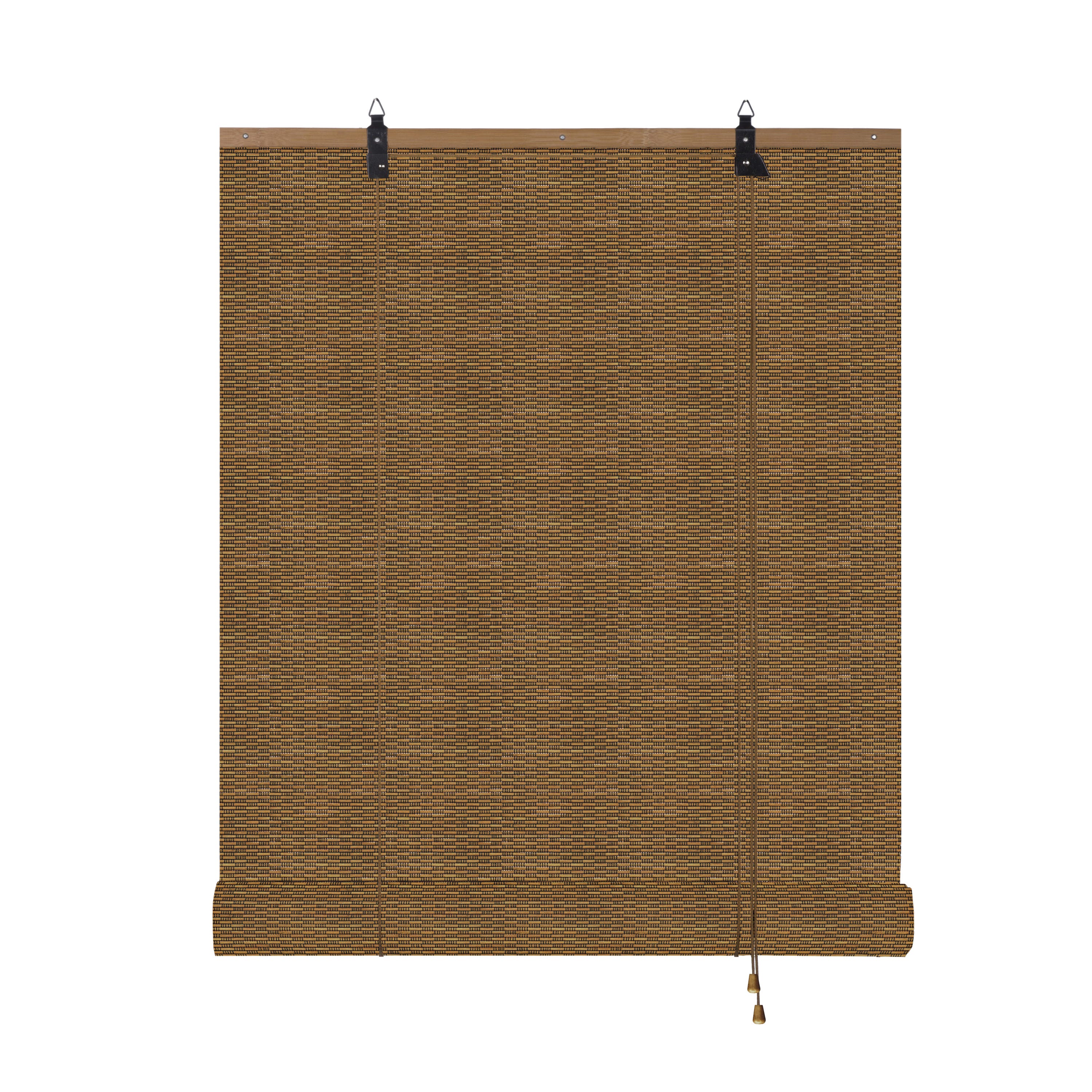 Roleta półprzezroczysta ze sznurkiem Bambus Caños gładki beżowy bambus 150x220cm