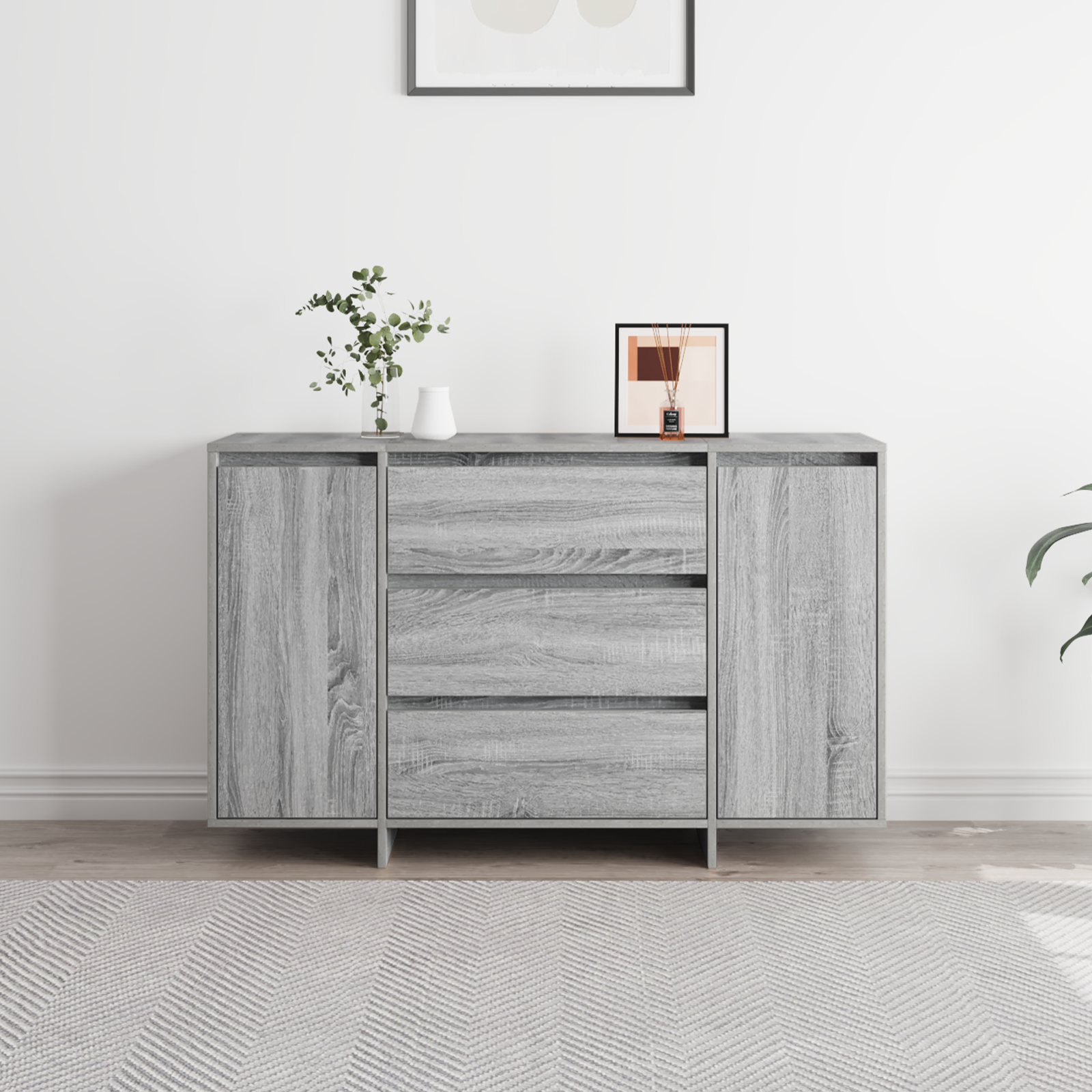 Buffet bas - SHIPENOPHY - M2443 - 3 pcs - Bois d'ingénierie - Sonoma