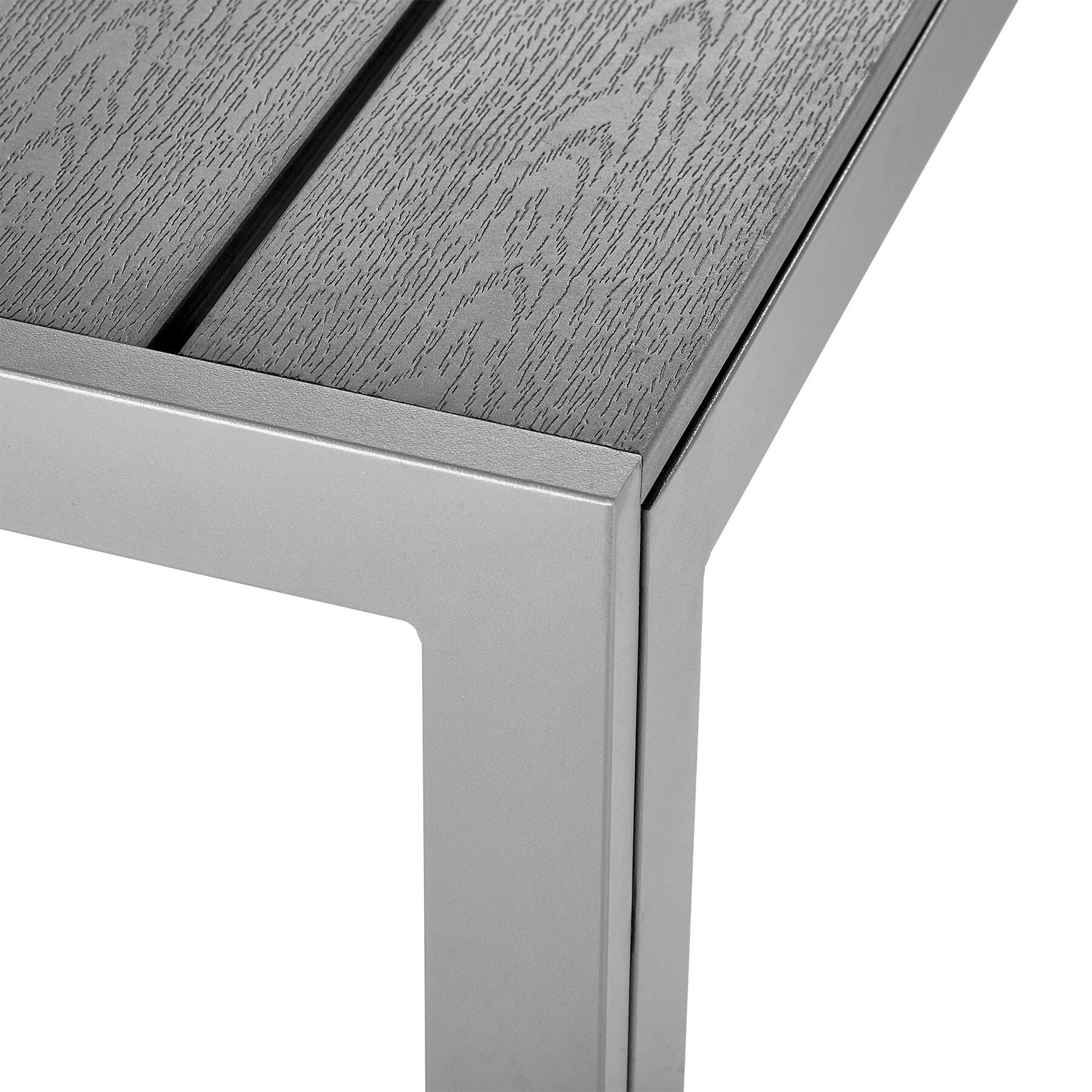 Mesa para jardín de aluminio de 6 plazas 150 x 90 cm con patas regulables en altura y resistente, gris/plata TECTAKE - 3
