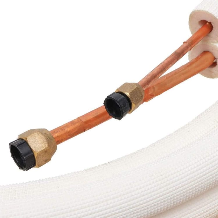 Raccord cuivre 1/4-3/8 3 mètres – Tuyau cuivre isolé – Raccord tuyau système climatisation – Double bobine - 4