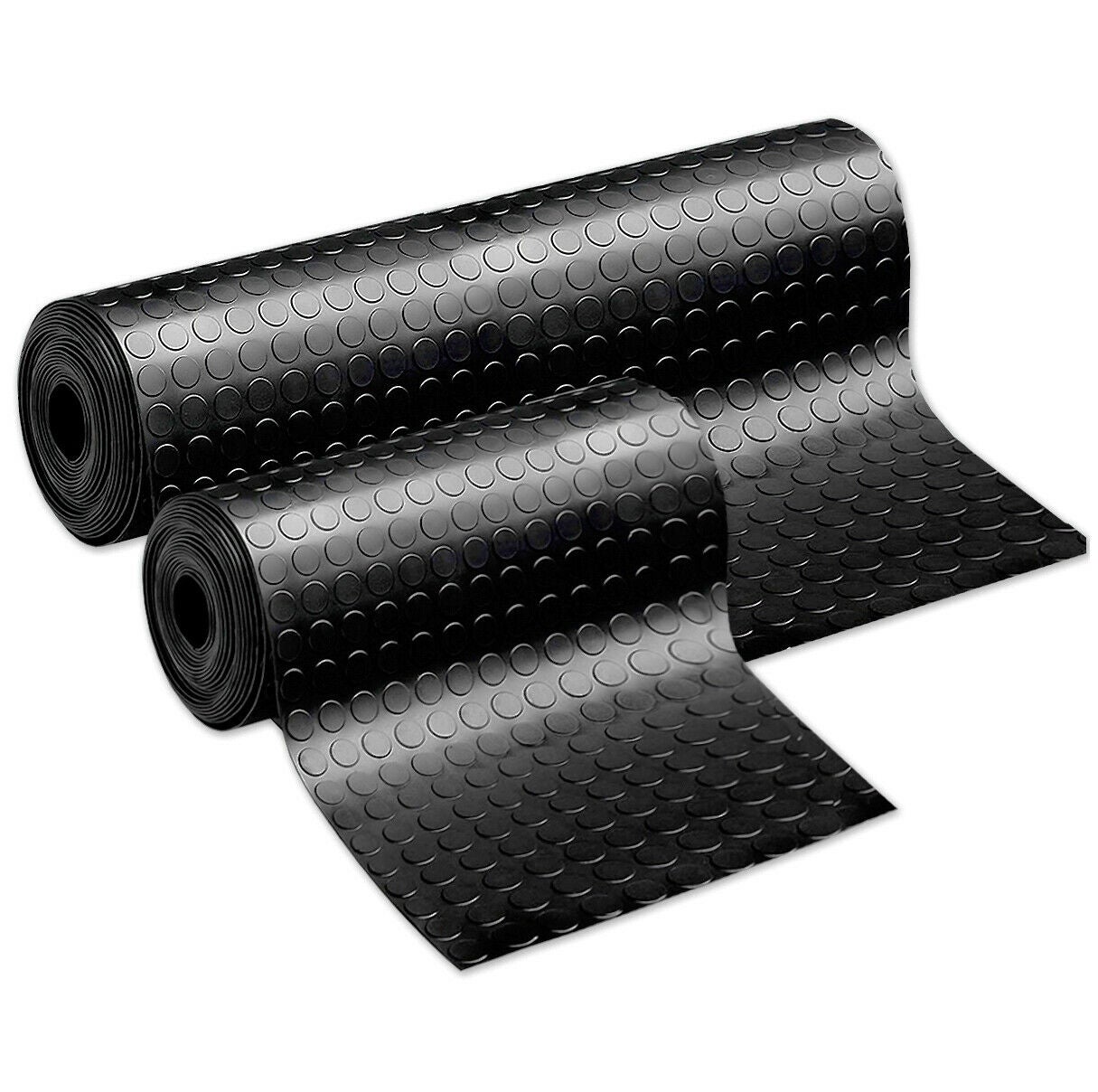 Alfombra de pvc antideslizante protege el suelo diseño en relieve círculos negro robusto 200x100 cm