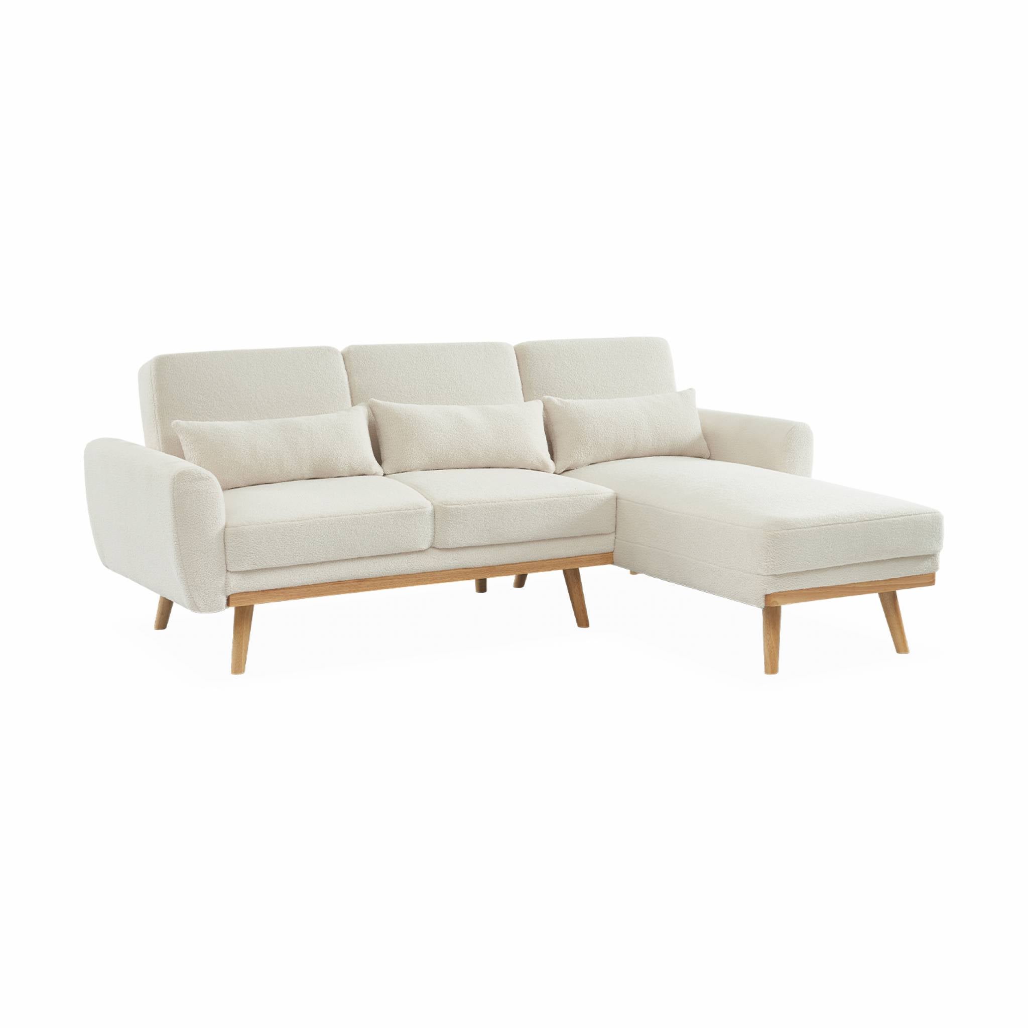 Divano letto angolare reversibile a posti con rivestimento in