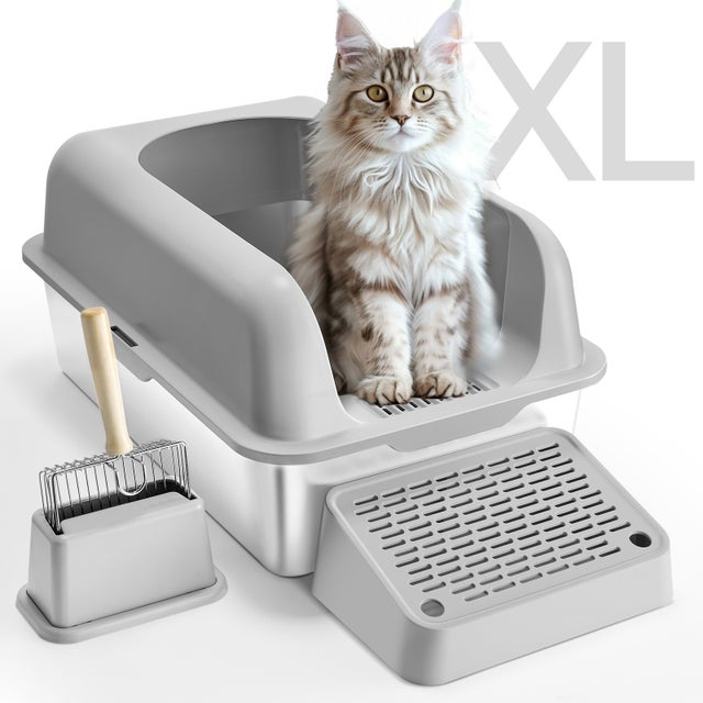 Boîte à air pour chat,VEVOR profondeur 152,4 mm,en acier inoxydable,avec détergent,filtre,hauteur horizontale,sans odeur,facile à neter