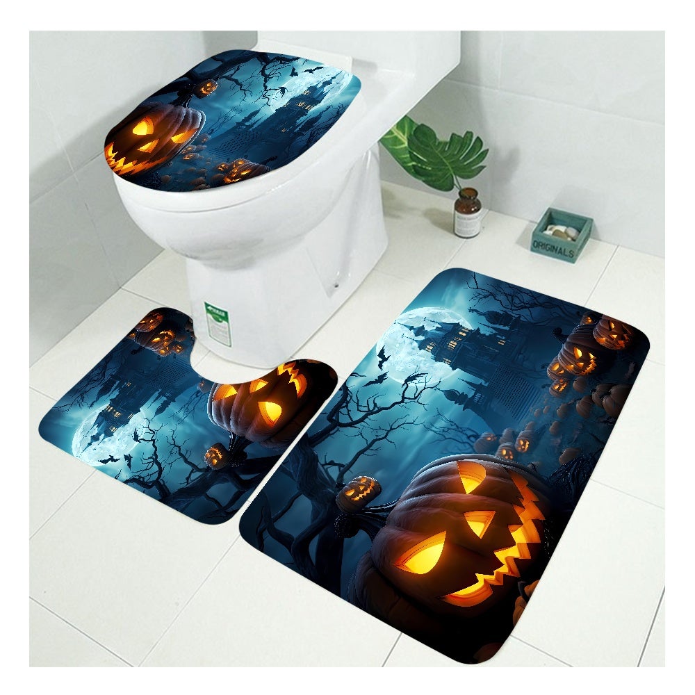 Tapis De Bain Halloween Empreintes De Sang - Change De Couleur Mouillé Antidérapant