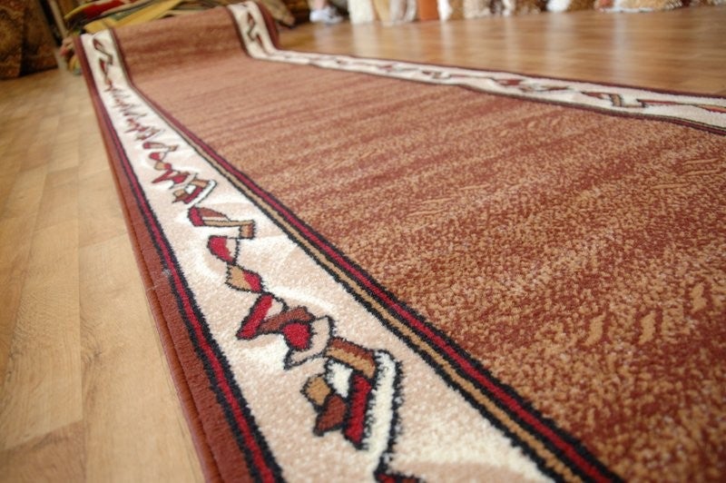 TAPIS DE COULOIR BCF FILIP marron 140 cm 140x930 cm - 3