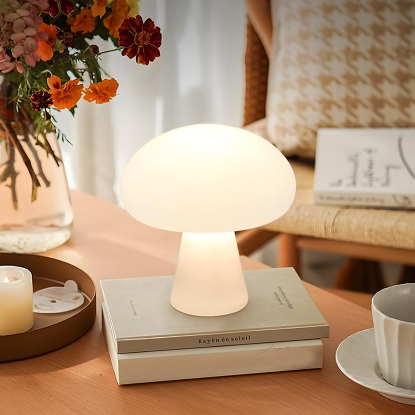 10PC Lampe champignon blanche sans fil - 3 couleurs dimmables, tactile - Recharge USB pour chambre et salon - 5