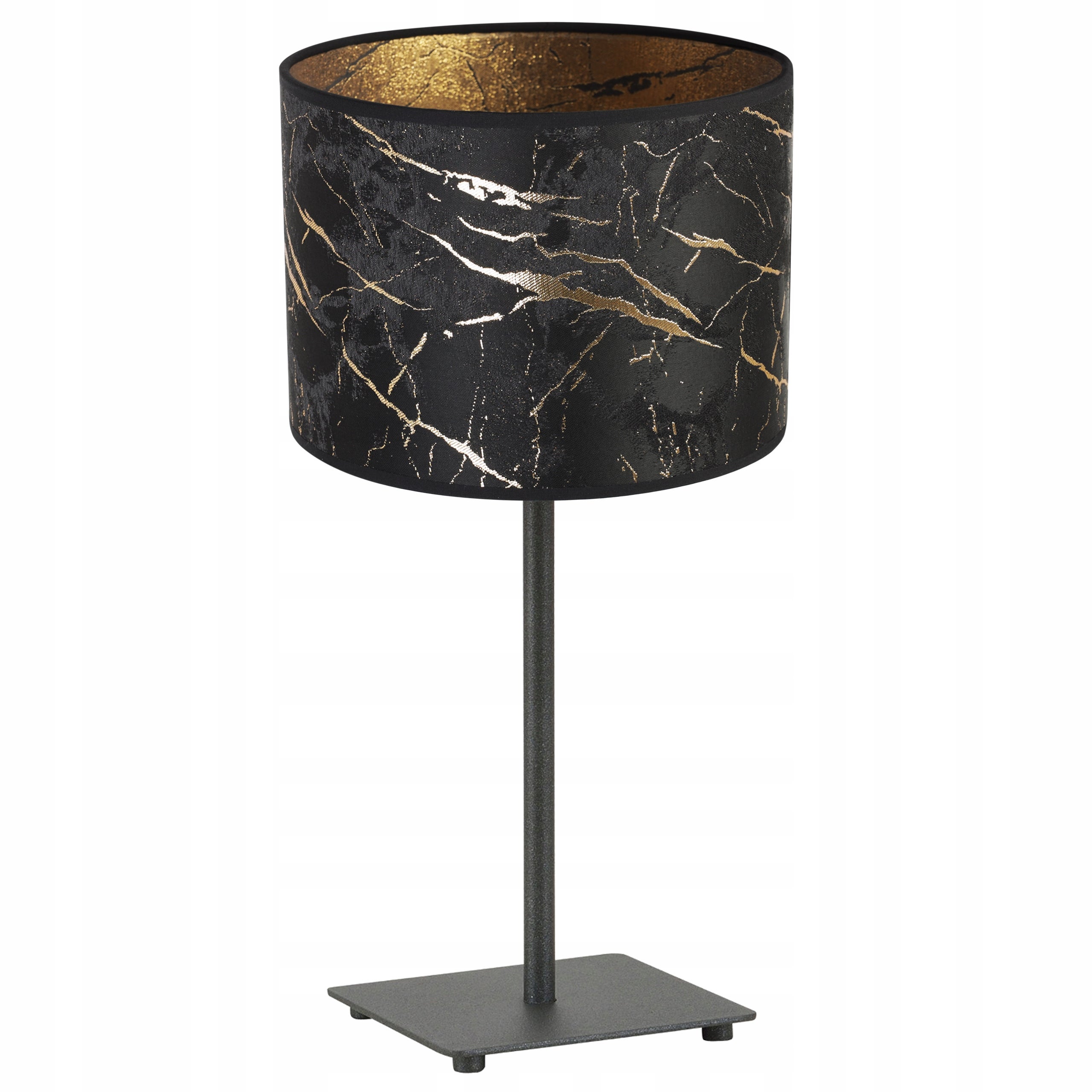 Lampa nocna stołowa Werona Gia 1xE27 klosz owalny wzorzysty czarny/złoty Light Home LH