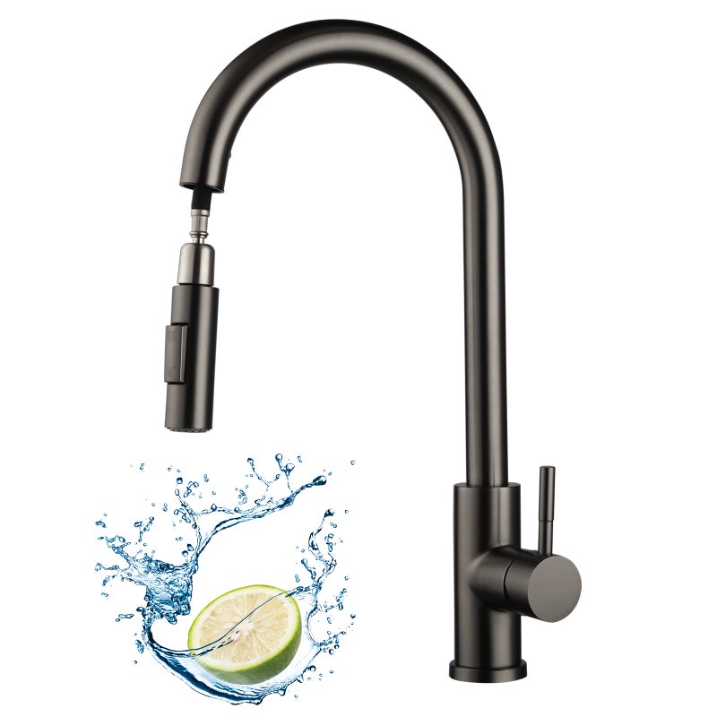 LOVHAUS Wysuwana Bateria Kuchenna, Obrotowa 360° ze Stali Nierdzewnej Bateria Kuchenna Niskociśnieniowa