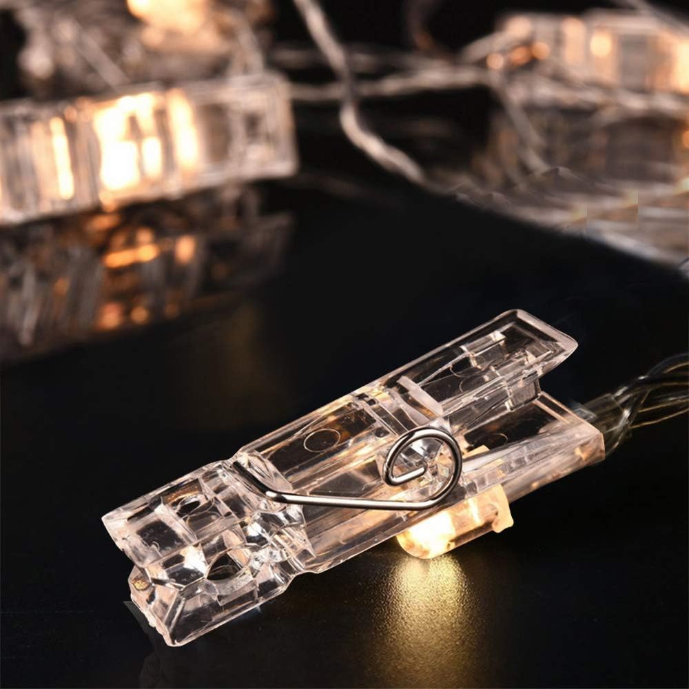 40 Led Guirlande Lumineuse Photo,6M Guirlande Photo Led, Guirlande Porte Photo Mural, Porte Photo Pince pour Fête, Décoration, Mariage - 4
