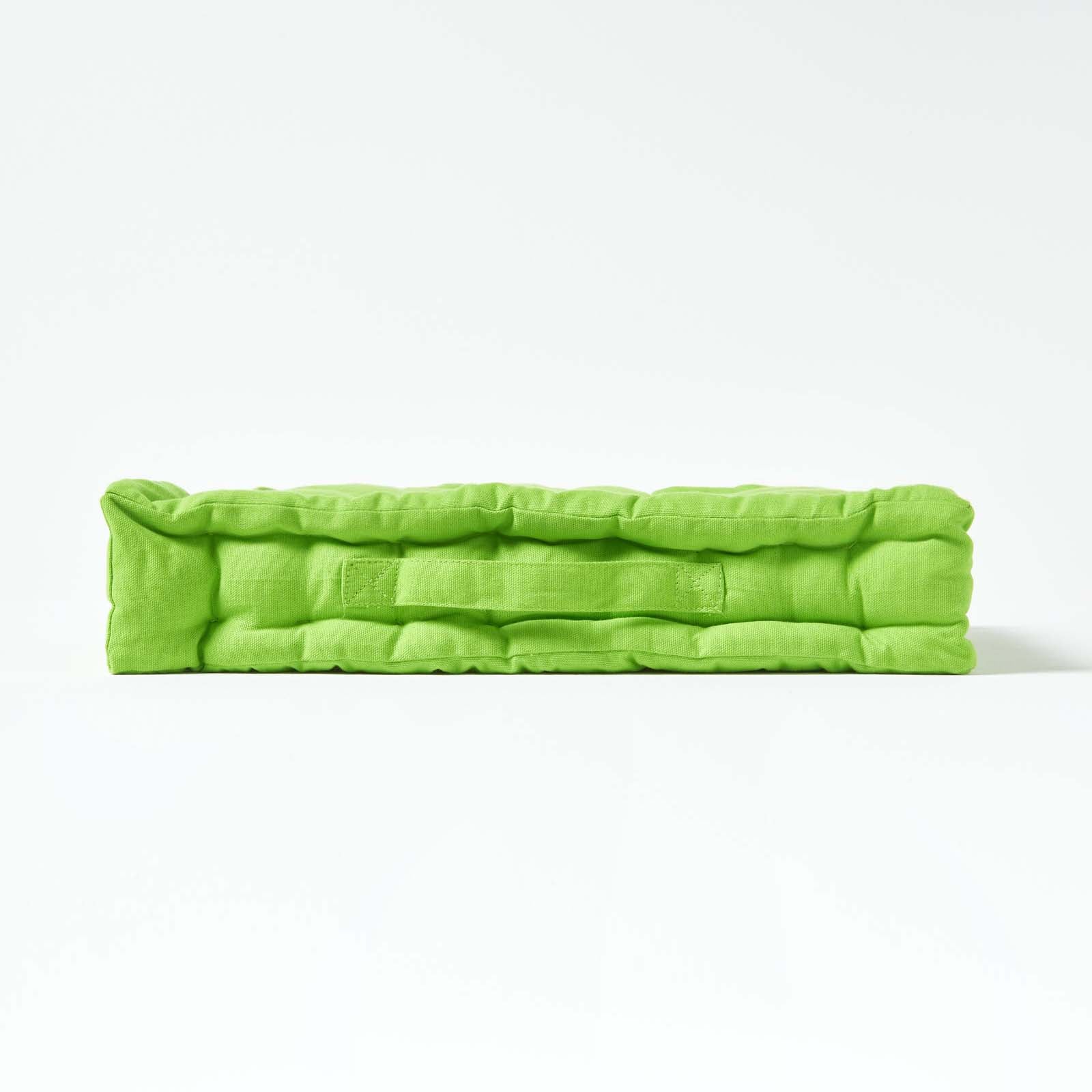 Homescapes Coussin de sol - Vert Citron Uni - 40 x 40 cm - 5
