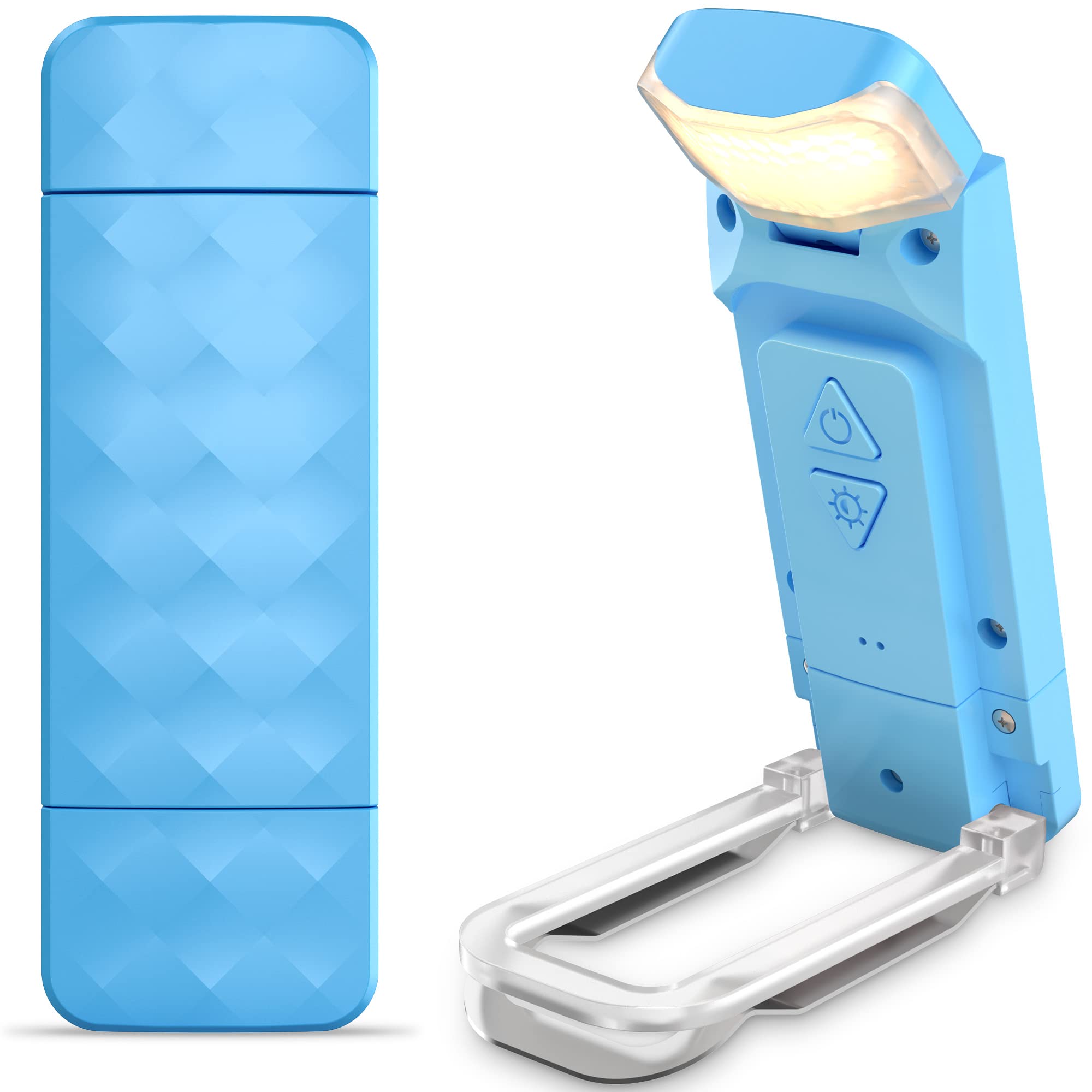 Przenośna lampka do czytania w łóżku, przypinana lampka LED z 3 kolorami temperatury i 5 poziomami jasności