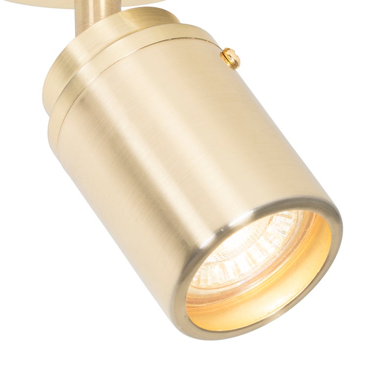 Qazqa spot de plafond - Ducha - doré/laiton, gu10, max. 35w, 10cm, rond, IP44, idéal pour le salon, la cuisine et - 5