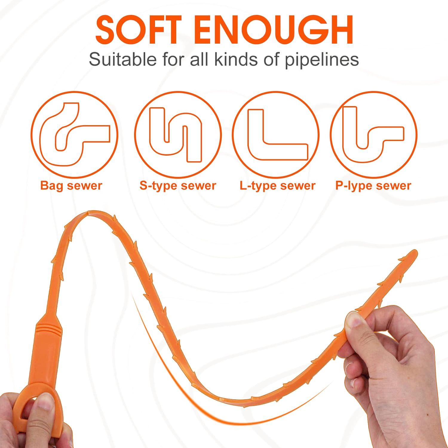 Crochets de débouchage d'égout, lot de 6, orange, en sachet | Leroy Merlin