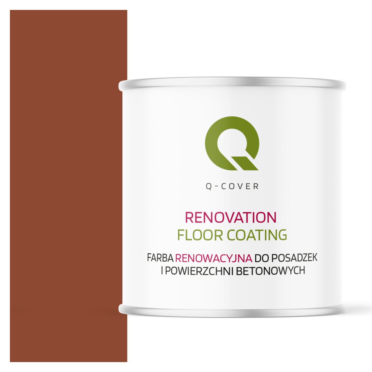 Farba Renowacyjna do Posadzek i Powierzchni Betonowych Q-Cover Ceglasty RAL8004 Półmat 2.5L