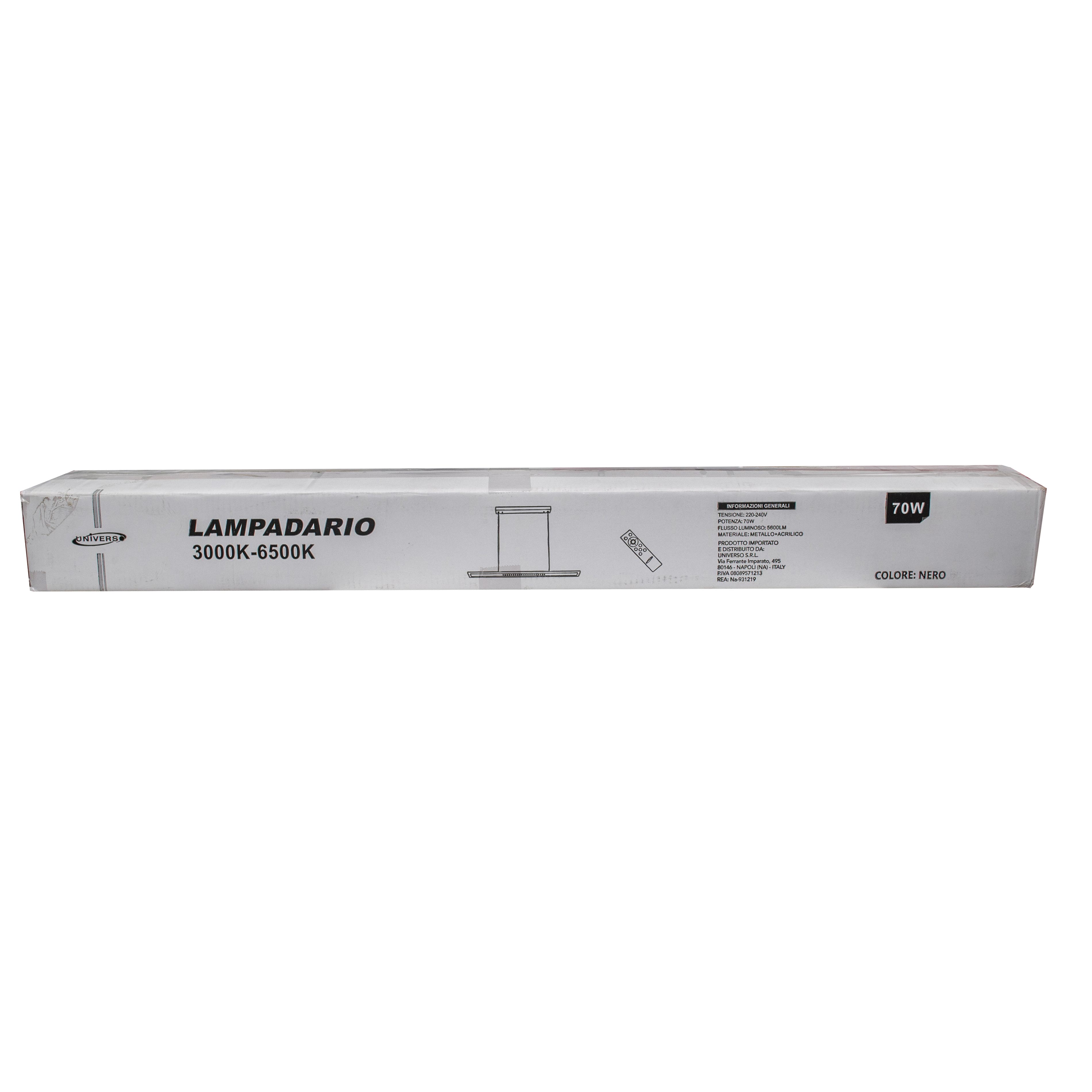 Lustre LED moderne à intensité variable 70 W CCT, lampe suspendue pour cuisine, bureau, avec télécommande 230V NOIR - 10