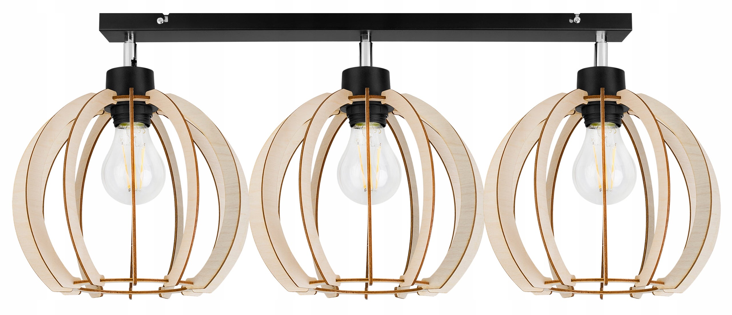 Lampa sufitowa wisząca Timber elegance 3xE27 abażur kula drewniana Light Home LH