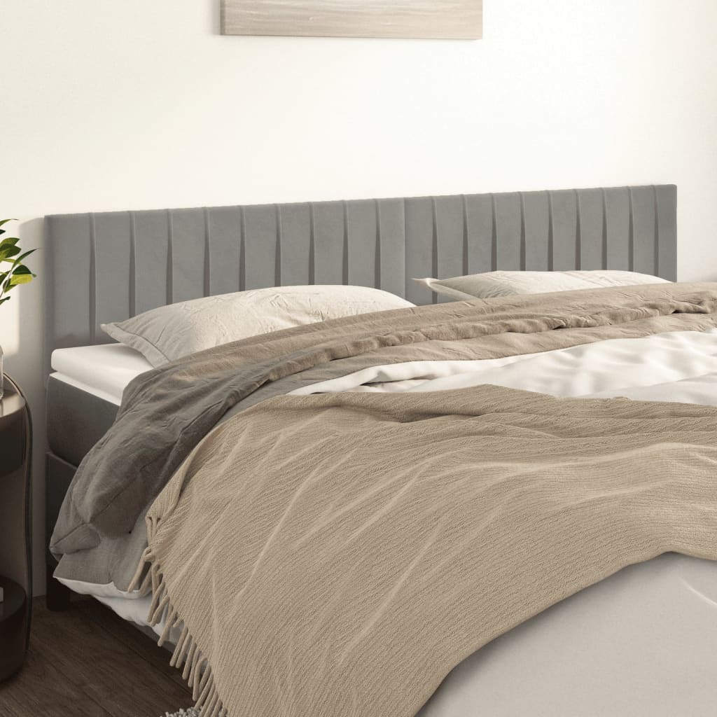 Maison Exclusive - Têtes de lit 2 pcs Gris clair 80x5x78/88 cm Velours ...