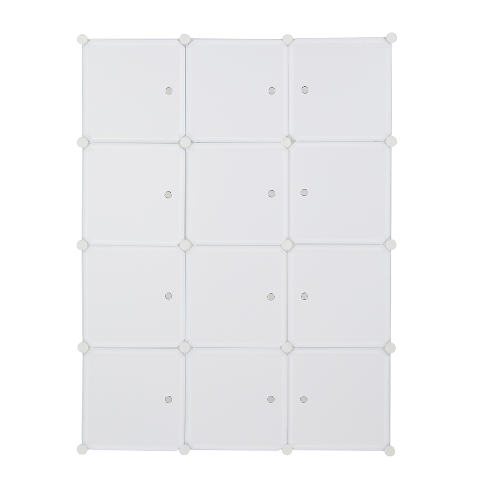 12 Cube Organisateur, Étagères de Rangement en Plastique Empilables, Étagères Modulaires avec Tige de Suspension, 105 x 45 x 140 cm - 3