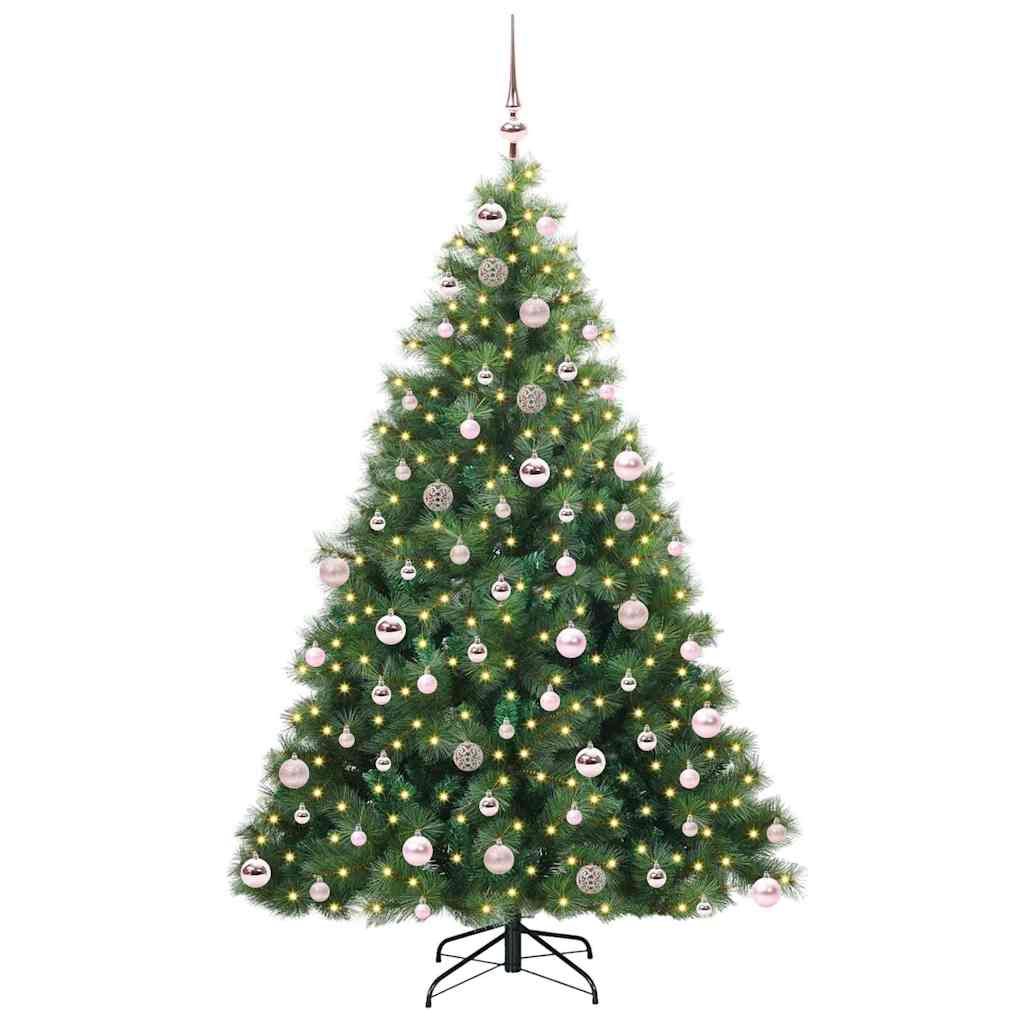 Sapin de Noël | Arbre de Noël artificiel avec 300 LED Vert 180 cm PE et PVC - 3