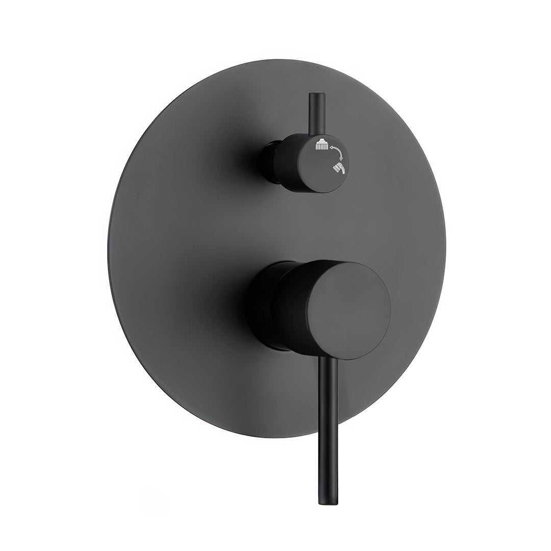 Valaz Ducha empotrada de bañera a pared negro mate - Serie Jucar - 25cm - 5