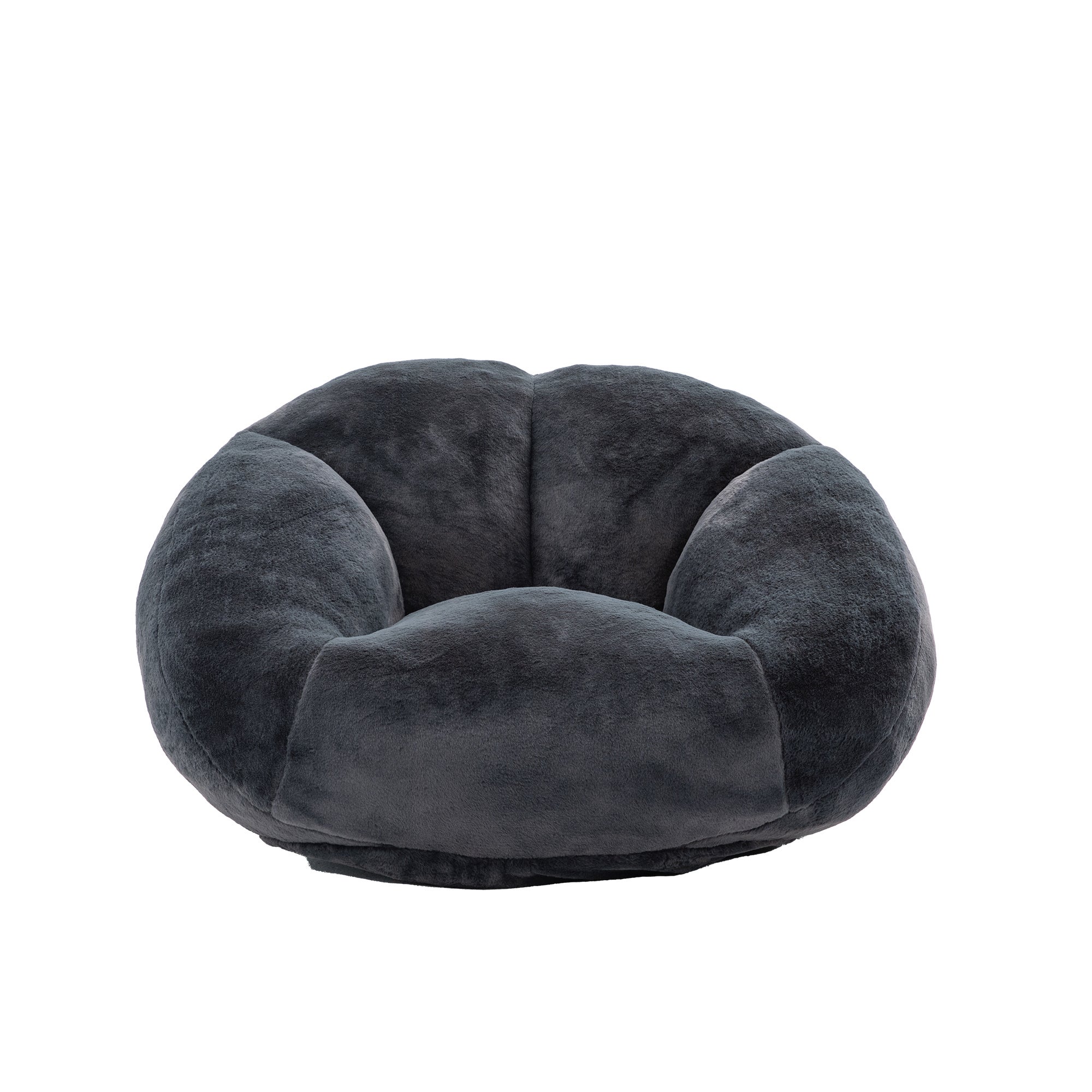Fauteuil poire velours noir – Dossier pétales, confort mémoire douillet – Dimensions généreuses 100x90cm – Idéal salon/chambre - 2