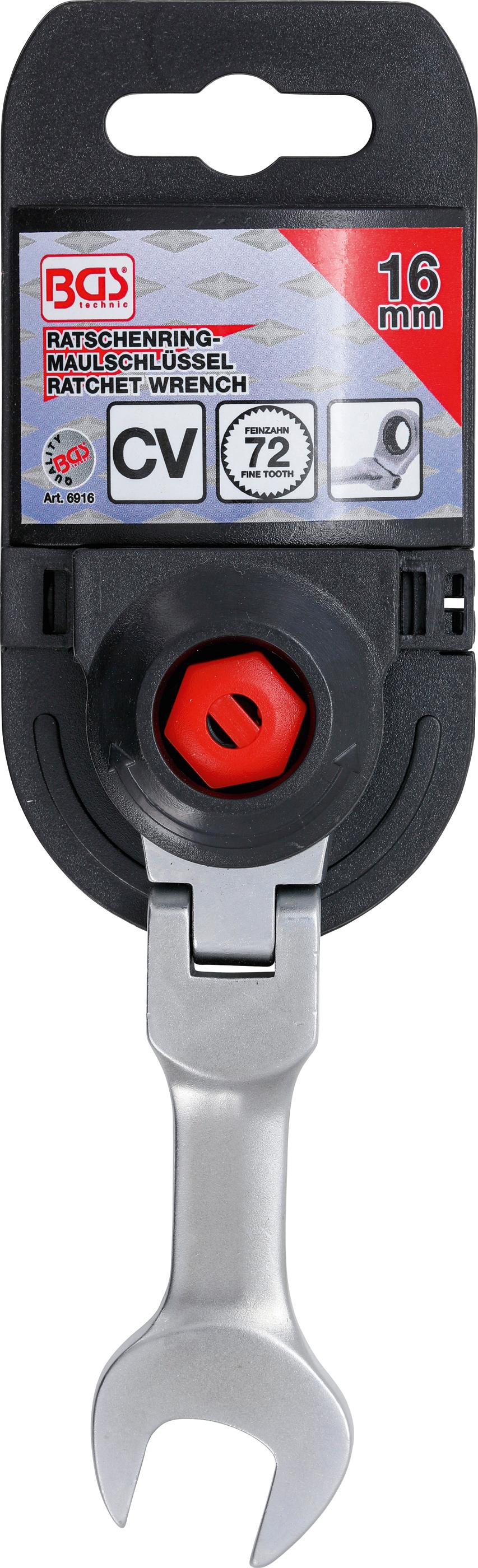 Clé mixte à cliquet | courte | à couder | 16 mm - 2