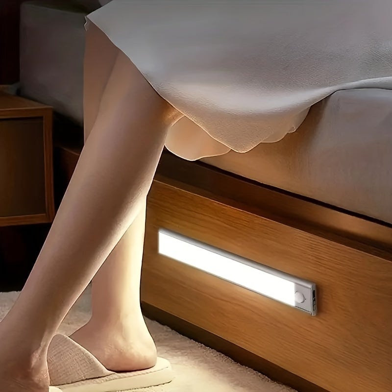 Tira de luz LED recargable con sensor de movimiento (40 cm), brillo ajustable y 3 colores de luz, para armario, escaleras y pasillo. - 4