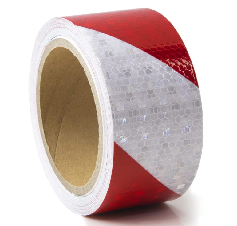 Bandes Rouges Et Blanches Bande réfléchissante rouge et blanche haute intensité 5 cm x 25 m ...
