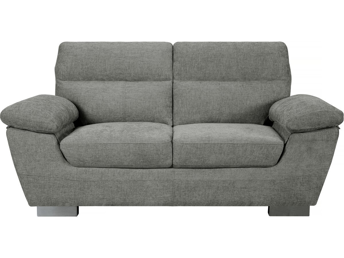 Sofa z tkaniny stalej "Dallas" – 169 x 88 x 90 cm – 2 miejsca – Szara