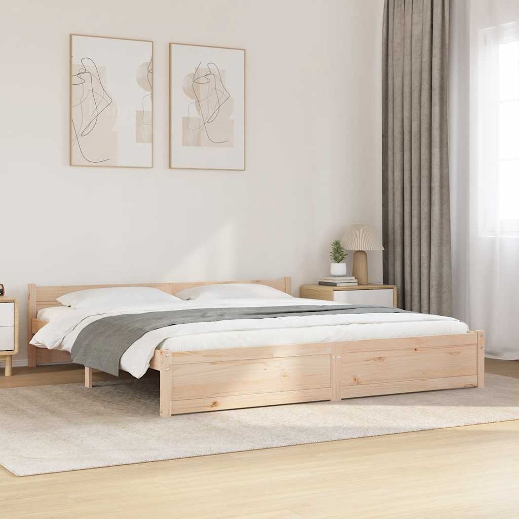 Łóżko Drewniane Rama Łóżka Sofa Brązowe Do Sypialni Pokoju 180x200 cm
