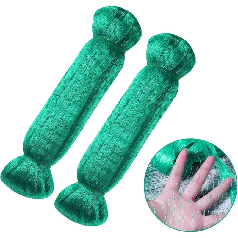 Siatka nylonowa chroniąca przed ptakami do roślin owocowych, siatka chroniąca przed ptakami, opakowanie 2 szt., 4 x 10 m, zielona.