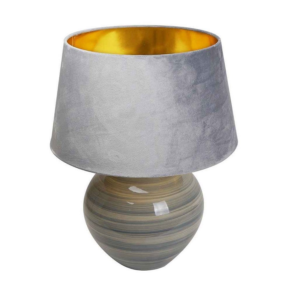 Bureau avec écran velours gris modèle BETTA Gris Luminosité 58 cm FABRILAMP - 5