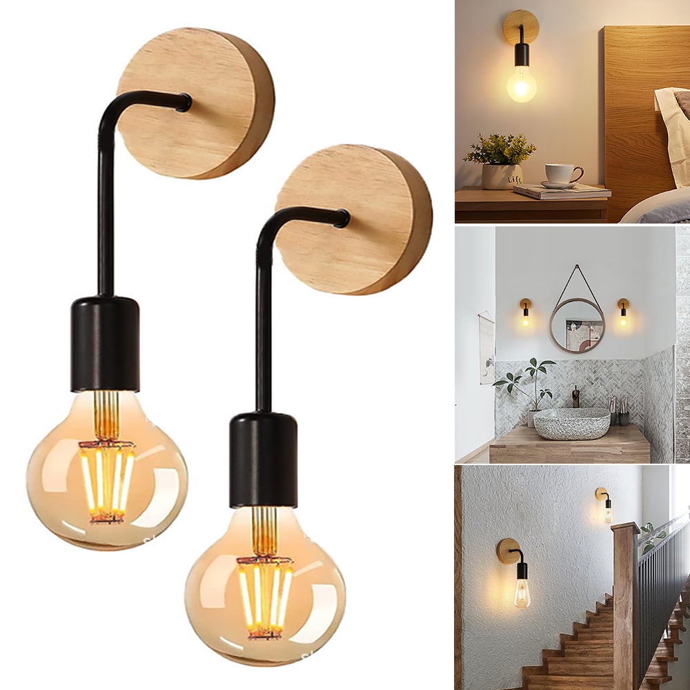 2 led Kinkiety Wewnętrzne, E27 110-220V Vintage Oprawa Wewnętrzna do Sypialni, Salonu, Korytarza, Restauracji, Światła dekoracyjne
