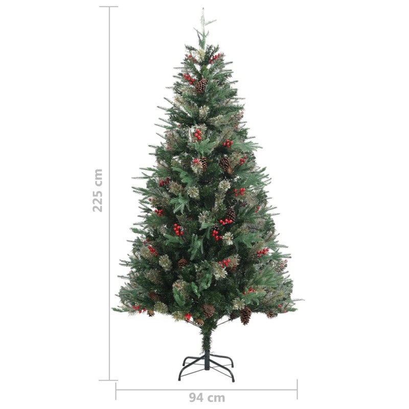 Sapin de Noël avec pommes de pin Vert 225 cm PVC et PE - 6